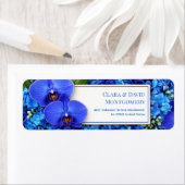 Azure Orchid Hydrangea Botanical Return Address ラベル (インサイチュ)