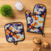 Azure Pumpkin 鍋つかみ&鍋敷きセット (トップダウン)