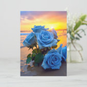 Azure Romance：シーサイドサンセットバラ結婚ズInvita 招待状 (スタンド正面)