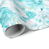 Azure Rose Bouquet:水彩結婚の ラッピングペーパー (ロールコーナー)