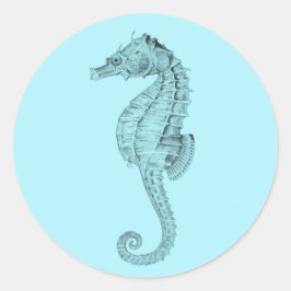 Azure Seahorseステッカー ラウンドシール