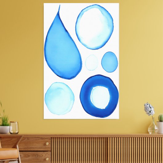 Azure Serene Curves抽象芸術 キャンバスプリント (インサイチュ (リビング))