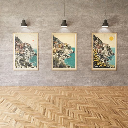 Azure Shores of Amalfi – Vintage Italian Seaside 