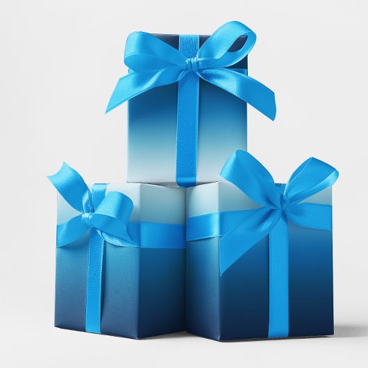 Azure Skyから海ブルーグラデーション ラッピングペーパーシート