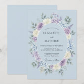 Azure Soft Romantic Wedding 招待状 (正面/裏面)