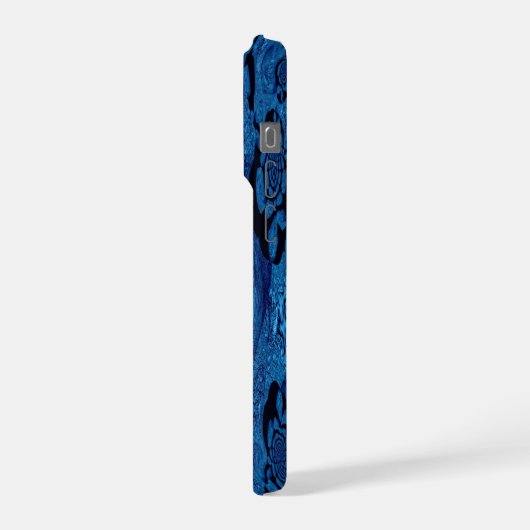 Azure Spiral – Journey into the Heart of Infinity iPhoneケース (左側面)