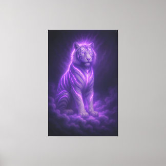 Azure Thunder White Tiger – Skyborn Majesty キャンバスプリント