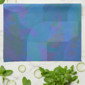 Azure Tides – 海洋抽象芸術ジオメトリ キッチンタオル (折り畳み)