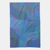 Azure Tides – 海洋抽象芸術ジオメトリ キッチンタオル (縦)