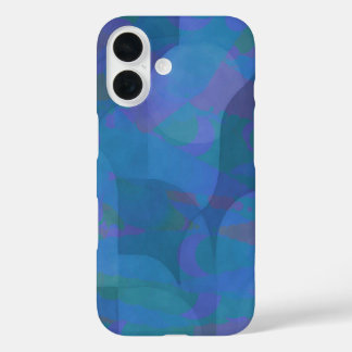 Azure Tides – 海洋抽象芸術ジオメトリ iPhone 16ケース