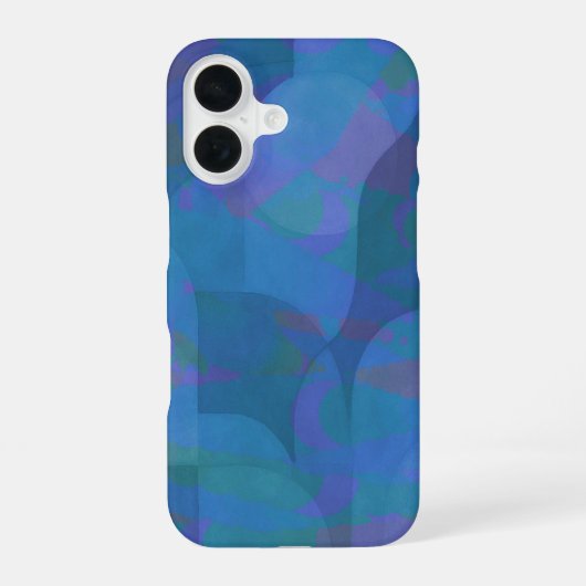 Azure Tides – 海洋抽象芸術ジオメトリ iPhone 16ケース (裏面)