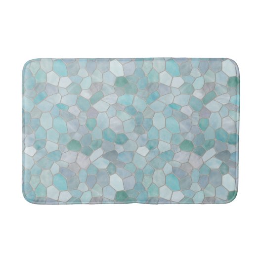 Azure Verdigris Mosaic バスマット (正面)