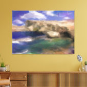 Azure Window In Gozo Island Water Color キャンバスプリント (インサイチュ (リビング))