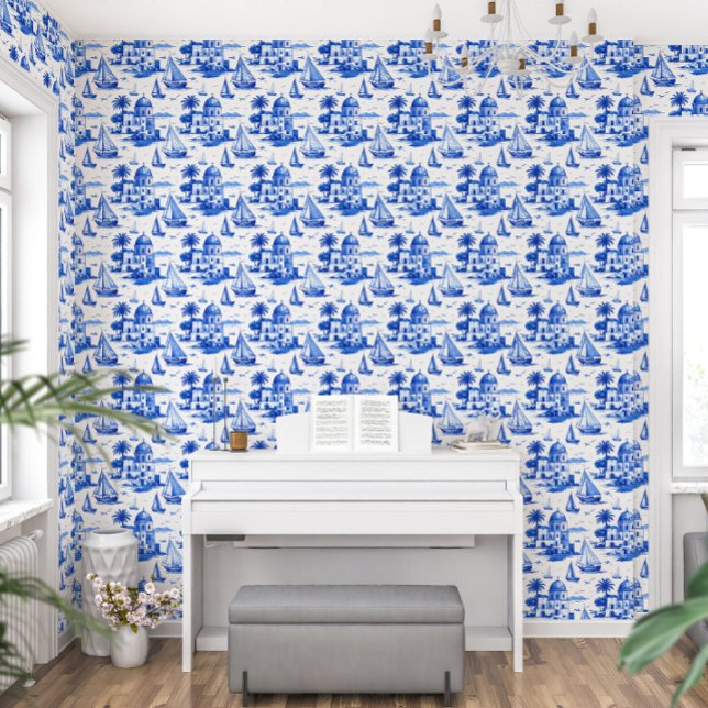 AzureHarbor Reverie コースタルセイルボート壁紙 壁紙 (Where Mediterranean dreams meet timeless coastal elegance.)