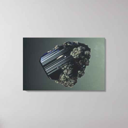 Azurite結晶、銅のマイナー鉱石、Tsumeb Mi キャンバスプリント (正面)