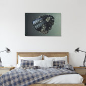 Azurite結晶、銅のマイナー鉱石、Tsumeb Mi キャンバスプリント (インサイチュ (寝室))