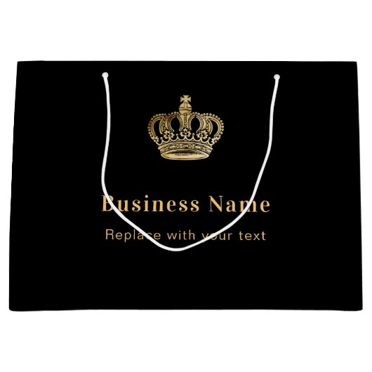 Bизнес черное золото королевская корона ラージペーパーバッグ (正面)