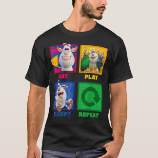 Bに対し食べて遊て睡眠の再おもしろい生友好 Tシャツ
