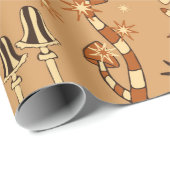 Bに茶色のキノコを持つシームレスなヴィンテージパターン ラッピングペーパー (ロールコーナー)