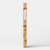 Bに茶色のキノコを持つシームレスなヴィンテージパターン Case-Mate iPhoneケース (裏面 / 左)