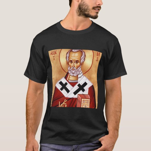 Bのニコラスとも呼ばれるミラの聖ニコラス Tシャツ (正面)