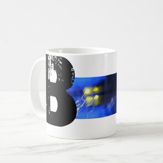 Bのモノグラムの印刷のクールなおもしろいのマグ コーヒーマグカップ (正面左)
