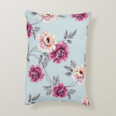 bの上に模様葉の紫と黄色の花 アクセントクッション (裏面(縦))