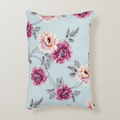 bの上に模様葉の紫と黄色の花 アクセントクッション (正面(垂直))