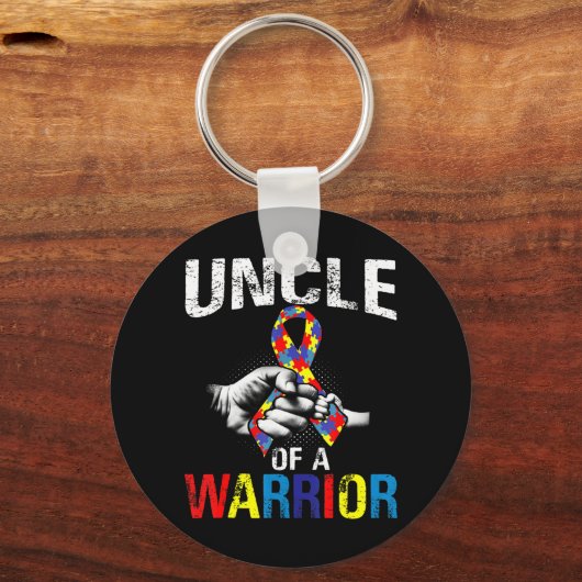 Bの戦士の自閉症意識Teeギフトの叔父 キーホルダー (正面)