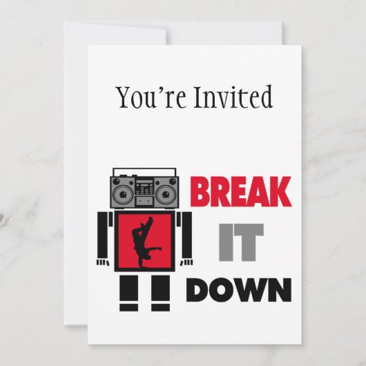 Bの男の子のBoomboxのロボット壊れ目それ 招待状 (正面)