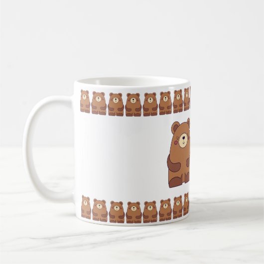Bはくまのアルファベットカップデザイン コーヒーマグカップ (左)
