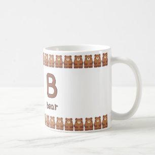 Bはくまのアルファベットカップデザイン コーヒーマグカップ