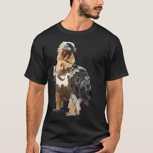 Bはひげを生やしたハゲワシの物 Tシャツ (正面)