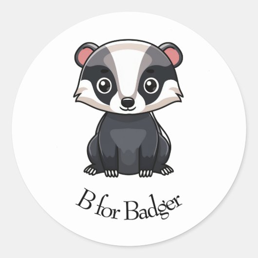 BはアナグマのB ラウンドシール (正面)