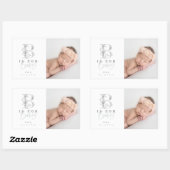 Bはベビー誕生発表シール。 長方形シール (シート)