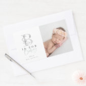 Bはベビー誕生発表シール。 長方形シール (封筒)