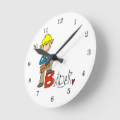 Bは建設業者(B is for Builder)の意味 ラウンド壁時計 (傾斜)