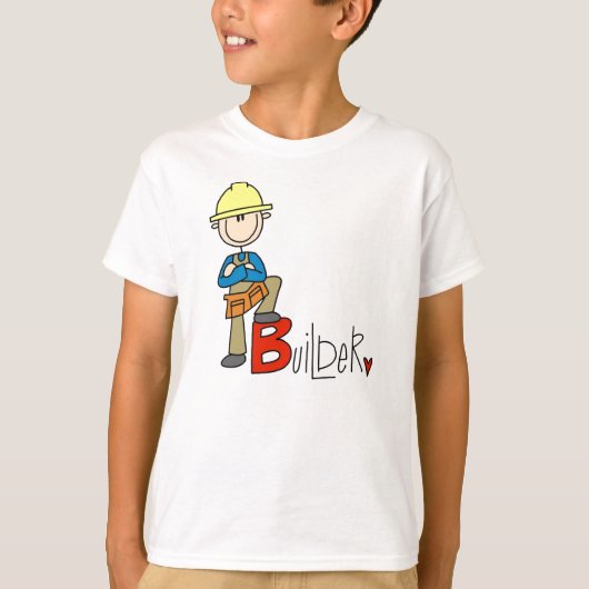 Bは建設業者(B is for Builder)の意味 Tシャツ (正面)