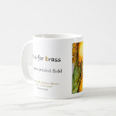 Bは真鍮のアルファベットの芸術のマグのためです コーヒーマグカップ (正面左)