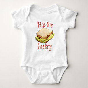 BはButty Chip Shop Sandwich UK British Food用 ベビーボディスーツ