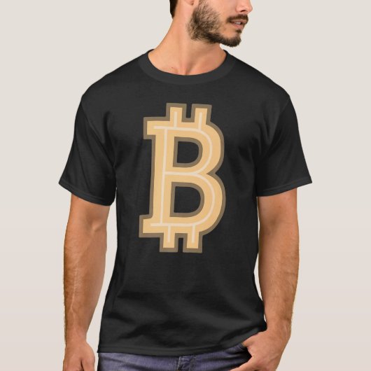 Bアルファベット文字コインマネークリプト Tシャツ (正面)