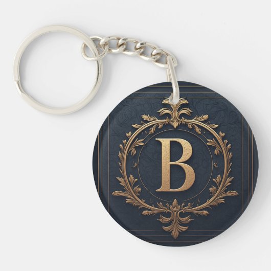 ⚜️ Bイニシャルギフト メンズ 🔑 キーホルダー (正面)