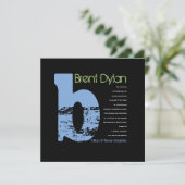 Bイニシャルコレクションバーバルミツワー招待状 招待状 (スタンド正面)