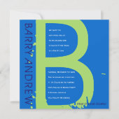 Bイニシャルコレクションバーバルミツワー招待状 招待状 (正面)