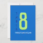 Bイニシャルバーバルミツワーテーブル座席カード 招待状 (裏面)