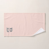 Bイニシャルパーソナライズされたシルバーモノグラムあなたの名前 バスタオルセット (ハンドタオル)