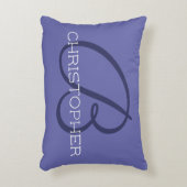 Bイニシャル名前をカスタムするブルーペリウィンクル アクセントクッション (正面(垂直))