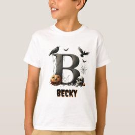 Bイニシャル トリック オア トリート ハロウィン Tシャツ