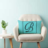 BイニシャルPILLOW - Letter B on Aqua Background ランバークッション (椅子)