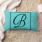 BイニシャルPILLOW - Letter B on Aqua Background ランバークッション (ブランケット)